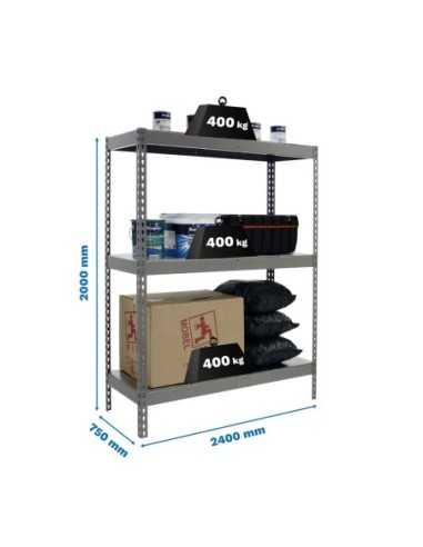 Estantería SIMONRACK Simonforte 2407-3 metal gris/galva