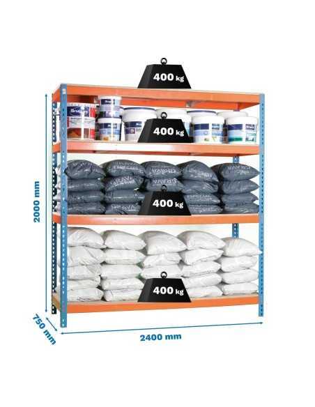 Estantería SIMONRACK Simonforte 2407-4 chipboard azul/naranja/mader