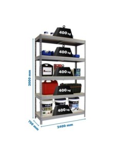 Estantería SIMONRACK Simonforte 2407-5 chipboard gris/madera