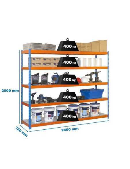 Estantería SIMONRACK Simonforte 2407-5 metal azul/naranja/galva