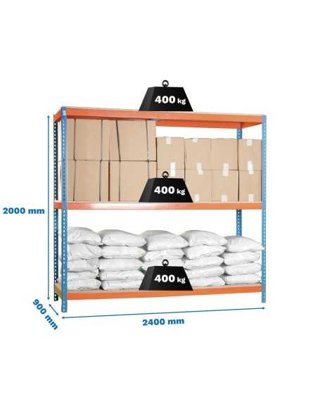 Estantería SIMONRACK Simonforte 2409-3 chipboard azul/naranja/mader