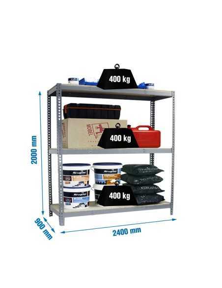 Estantería SIMONRACK Simonforte 2409-3 chipboard gris/madera