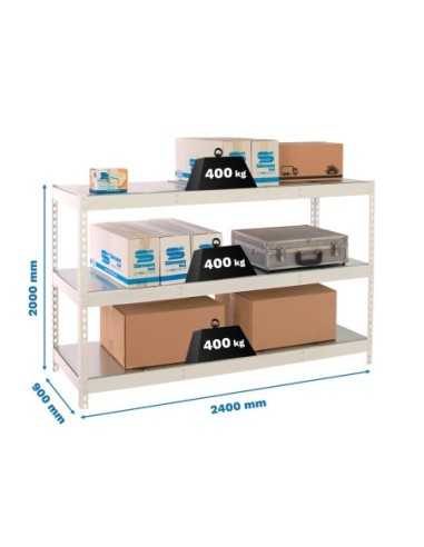 Estantería SIMONRACK Simonforte 2409-3 metal blanco/galva