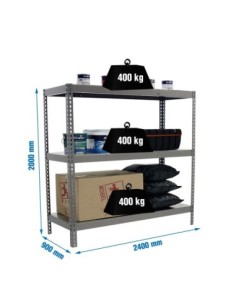 Estantería SIMONRACK Simonforte 2409-3 metal gris/galva