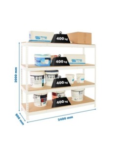 Estantería SIMONRACK Simonforte 2409-4 chipboard blanco/madera