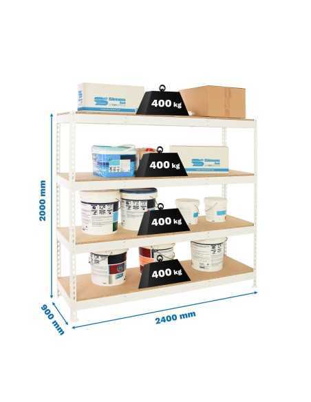 Estantería SIMONRACK Simonforte 2409-4 chipboard blanco/madera