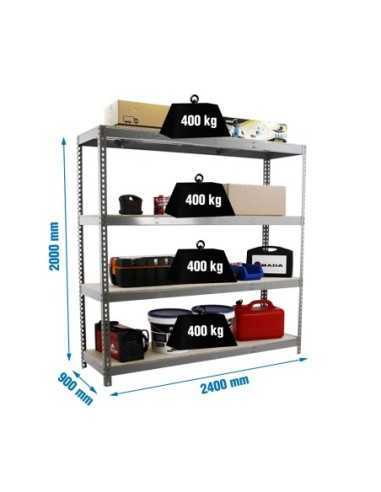 Estantería SIMONRACK Simonforte 2409-4 chipboard gris/madera