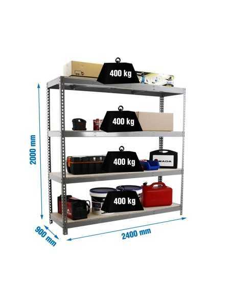 Estantería SIMONRACK Simonforte 2409-4 chipboard gris/madera