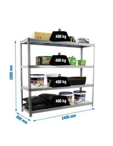 Estantería SIMONRACK Simonforte 2409-4 metal gris/galva