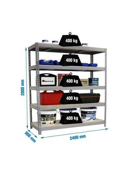 Estantería SIMONRACK Simonforte 2409-5 chipboard gris/madera