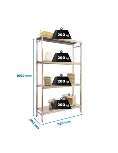 Estantería SIMONRACK Simoninox initial 4ss/1600x860x400