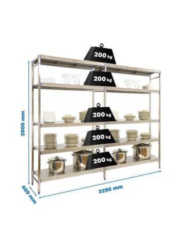 Estantería SIMONRACK Simoninox initial 5ss/2000x3290x400