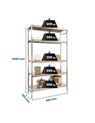 Estantería SIMONRACK Simoninox initial 5ss/2000x860x500