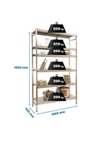 Estantería SIMONRACK Simoninox initial 6ss/1600x1660x400