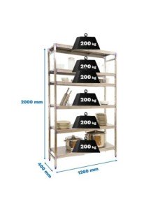 Estantería SIMONRACK Simoninox initial 6ss/2000x1260x400