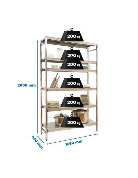 Estantería SIMONRACK Simoninox initial 6ss/2000x1660x500