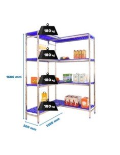 Estantería SIMONRACK Simoninox corner 4pp/1600x(1360-860)x500