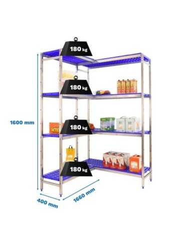 Estantería SIMONRACK Simoninox corner 4pp/1600x(1660-1260)x400
