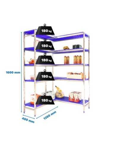 Estantería SIMONRACK Simoninox corner 5pp/1600x(1260-860)x400