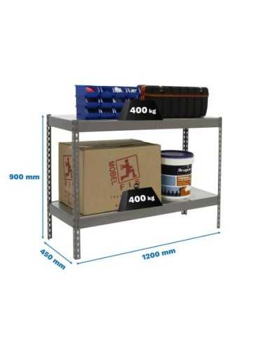 Estantería SIMONRACK Ecoforte 1204-2 metal 900 gris/Galvanizada | Estantería sin tornillos ECOFORTE para carga media-alta