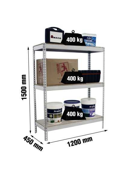Estantería SIMONRACK Ecoforte 1204-3 chipboard 1500 Galvanizada/Madera | Estantería sin tornillos ECOFORTE para carga media-alta