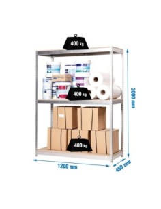 Estantería SIMONRACK Ecoforte 1204-3 Galvanizada sin bandejas