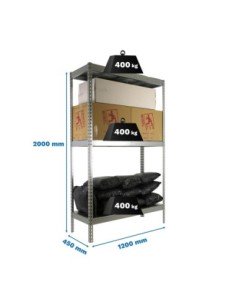 Estantería SIMONRACK Ecoforte 1204-3 metal Galvanizada/Galvanizada | Estantería sin tornillos ECOFORTE para carga media-alta