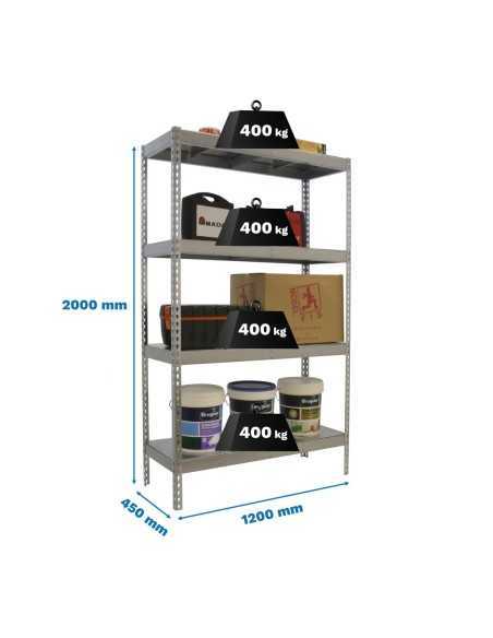 Estantería SIMONRACK Ecoforte 1204-4 metal Galvanizada/Galvanizada | Estantería sin tornillos ECOFORTE para carga media-alta