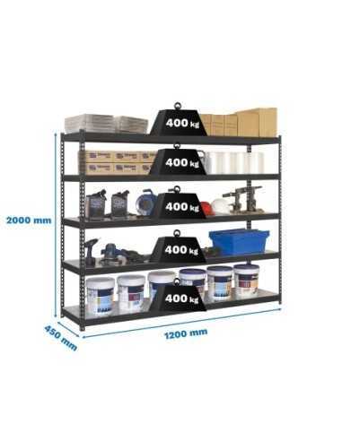 Estantería SIMONRACK Ecoforte 1204-5 metal antracita/Galvanizada | Estantería sin tornillos ECOFORTE para carga media-alta