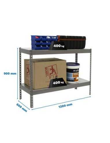 Estantería SIMONRACK Ecoforte 1206-2 metal 900 gris/Galvanizada | Estantería sin tornillos ECOFORTE para carga media-alta