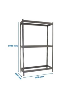 Estantería SIMONRACK Ecoforte 1206-3 gris | Estantería sin tornillos ECOFORTE para carga media-alta