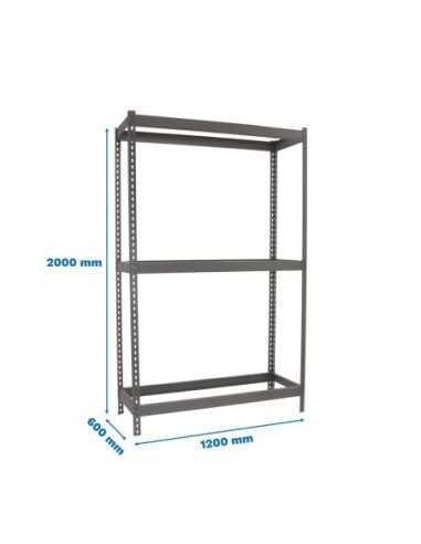 Estantería SIMONRACK Ecoforte 1206-3 gris | Estantería sin tornillos ECOFORTE para carga media-alta