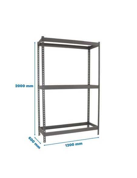 Estantería SIMONRACK Ecoforte 1206-3 gris | Estantería sin tornillos ECOFORTE para carga media-alta
