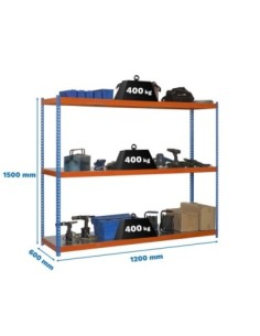 Estantería SIMONRACK Ecoforte 1206-3 metal 1500 azul/naranja/Galvanizada | Estantería sin tornillos ECOFORTE para carga media-al