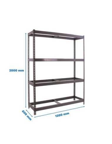 Estantería SIMONRACK Ecoforte 1206-4 gris | Estantería sin tornillos ECOFORTE para carga media-alta