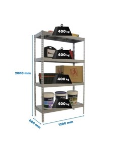 Estantería SIMONRACK Ecoforte 1206-4 metal Galvanizada/Galvanizada | Estantería sin tornillos ECOFORTE para carga media-alta