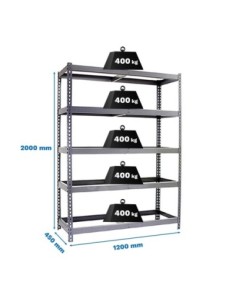 Estantería SIMONRACK Ecoforte 1206-5 Galvanizada | Estantería sin tornillos ECOFORTE para carga media-alta