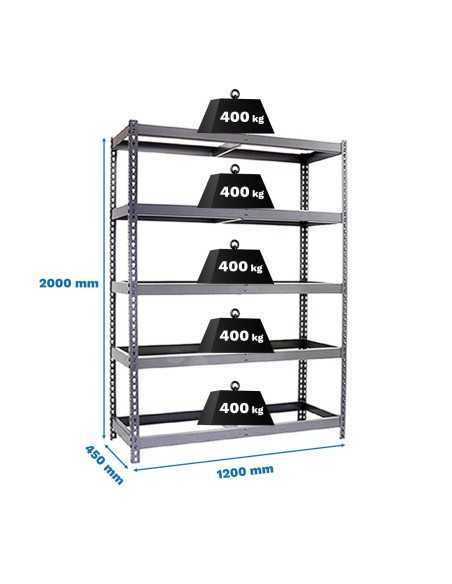 Estantería SIMONRACK Ecoforte 1206-5 Galvanizada | Estantería sin tornillos ECOFORTE para carga media-alta