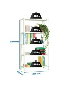 Estantería SIMONRACK Ecoforte 1207-3 azul/naranja | Estantería sin tornillos ECOFORTE para carga media-alta