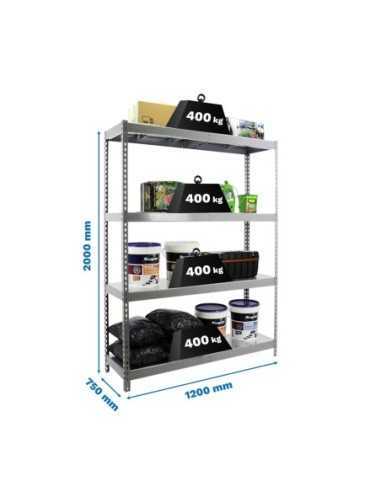 Estantería SIMONRACK Ecoforte 1207-4 metal gris/galva