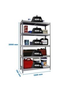 Estantería SIMONRACK Ecoforte 1207-5 metal Galvanizada/Galvanizada | Estantería sin tornillos ECOFORTE para carga media-alta