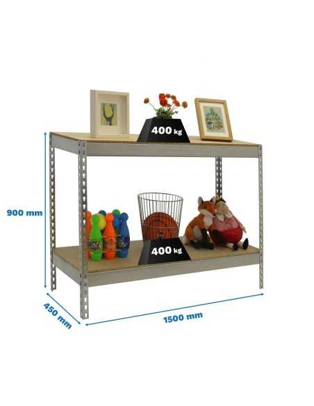 Estantería SIMONRACK Ecoforte 1504-2 chipboard 900 Galvanizada/Madera | Estantería sin tornillos ECOFORTE para carga media-alta