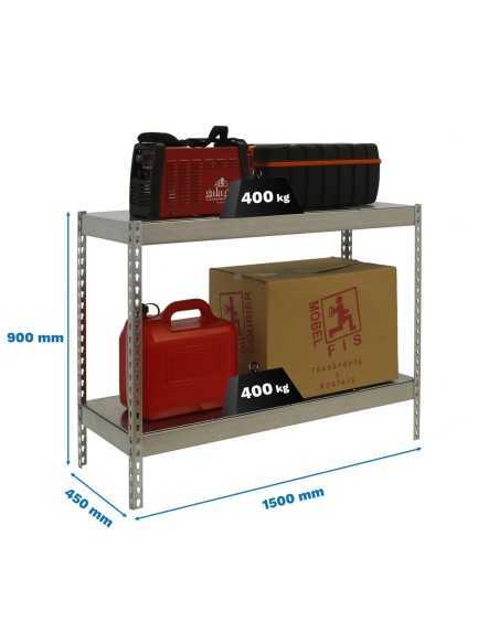 Estantería SIMONRACK Ecoforte 1504-2 metal 900 Galvanizada/Galvanizada | Estantería sin tornillos ECOFORTE para carga media-alta