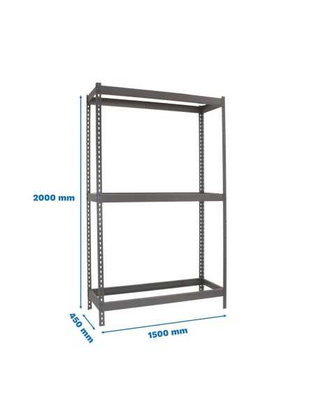 Estantería SIMONRACK Ecoforte 1504-3 gris | Estantería sin tornillos ECOFORTE para carga media-alta