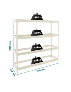 Estantería SIMONRACK Ecoforte 1504-4 blanco | Estantería sin tornillos ECOFORTE para carga media-alta