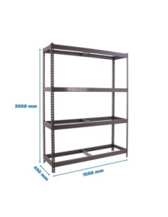 Estantería SIMONRACK Ecoforte 1504-4 gris | Estantería sin tornillos ECOFORTE para carga media-alta