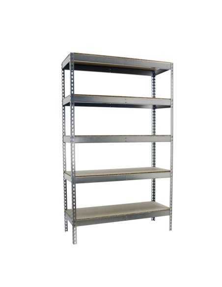 Estantería SIMONRACK Ecoforte 1504-5 chipboard 2500 Galvanizada/Madera | Estantería sin tornillos ECOFORTE para carga media-alta