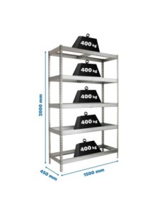 Estantería SIMONRACK Ecoforte 1504-5 Galvanizada | Estantería sin tornillos ECOFORTE para carga media-alta