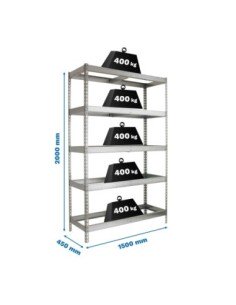 Estantería SIMONRACK Ecoforte 1504-5 Galvanizada | Estantería sin tornillos ECOFORTE para carga media-alta