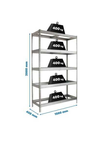 Estantería SIMONRACK Ecoforte 1504-5 Galvanizada | Estantería sin tornillos ECOFORTE para carga media-alta